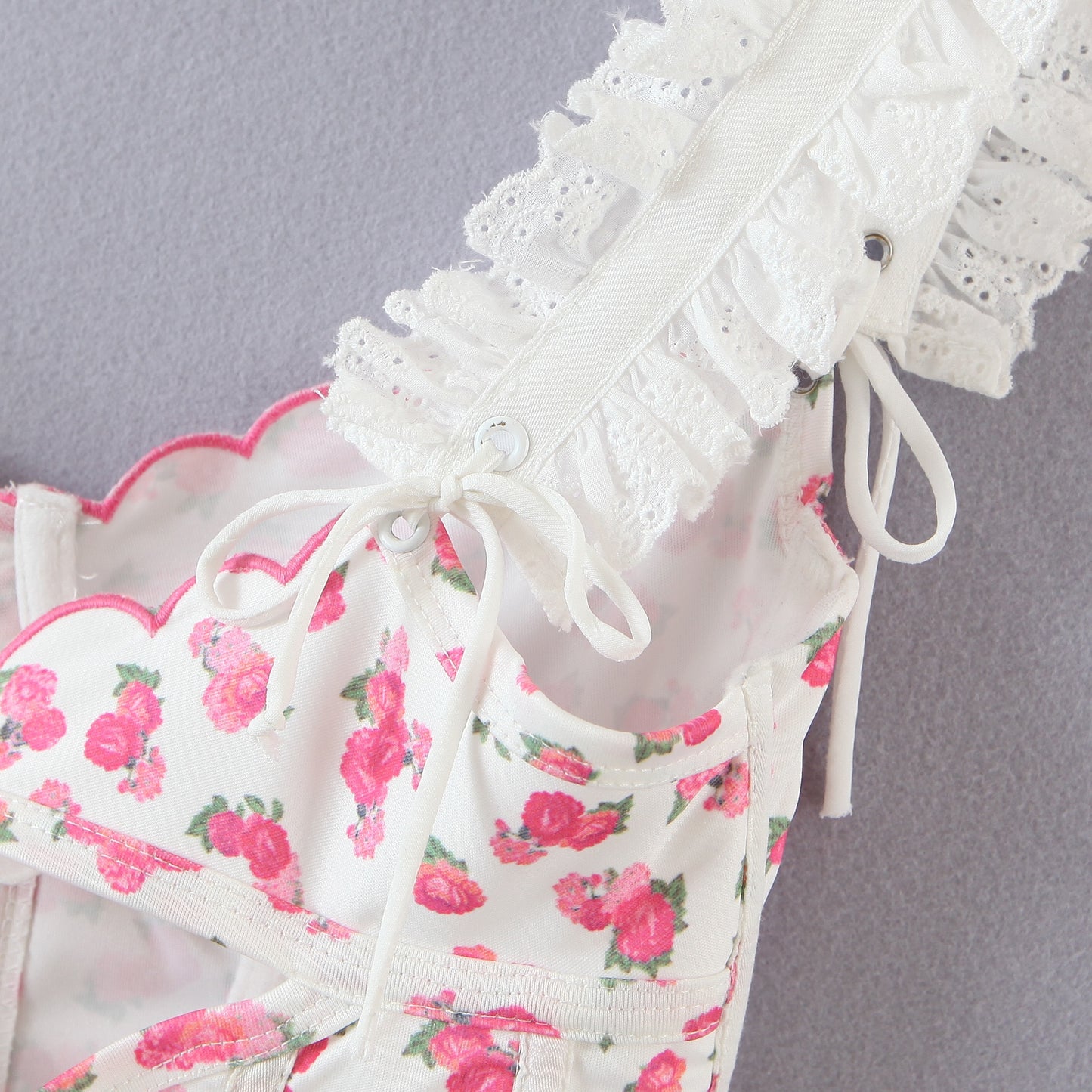 Coquette Soft Girl Floral Bustier Top