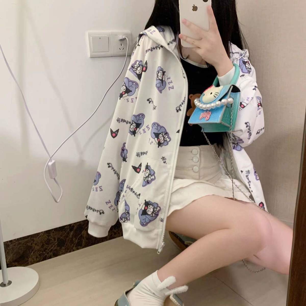 Sanriocore Sleepy Kuromi Hoodie