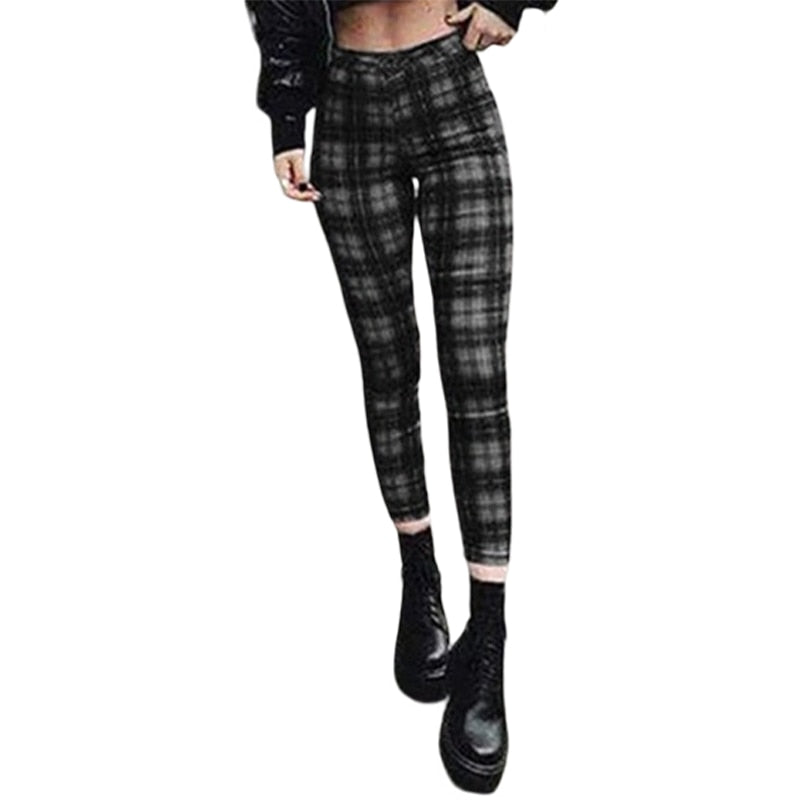 Punk Rock Plaid Leggings Pants
