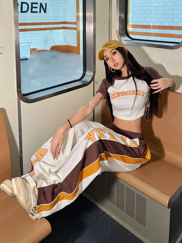 Y2K Retro Matching Set Crop Top + Pants