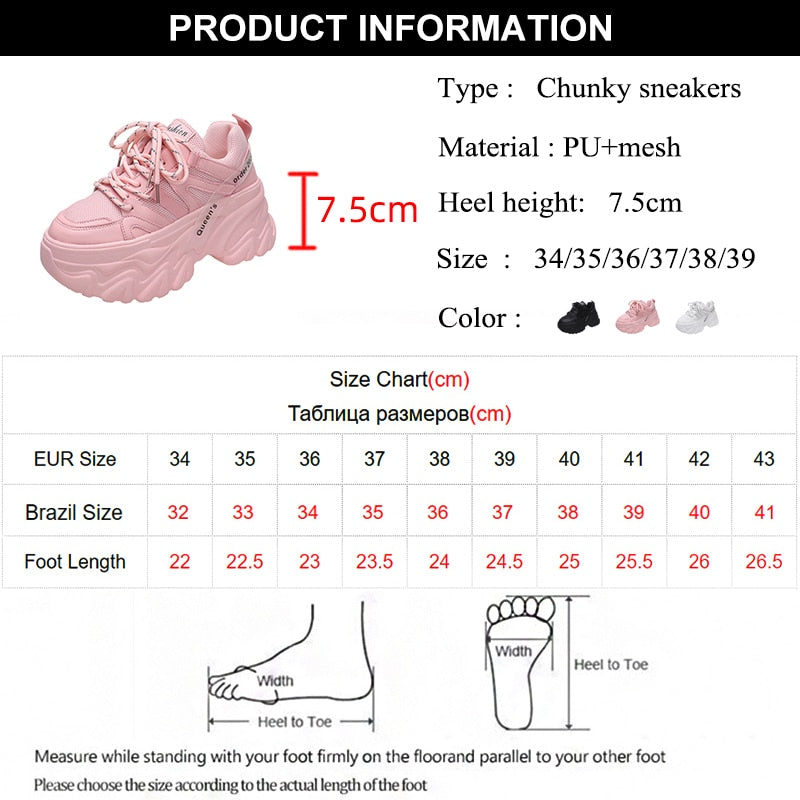 Harajuku Chunky Platform Sneakers