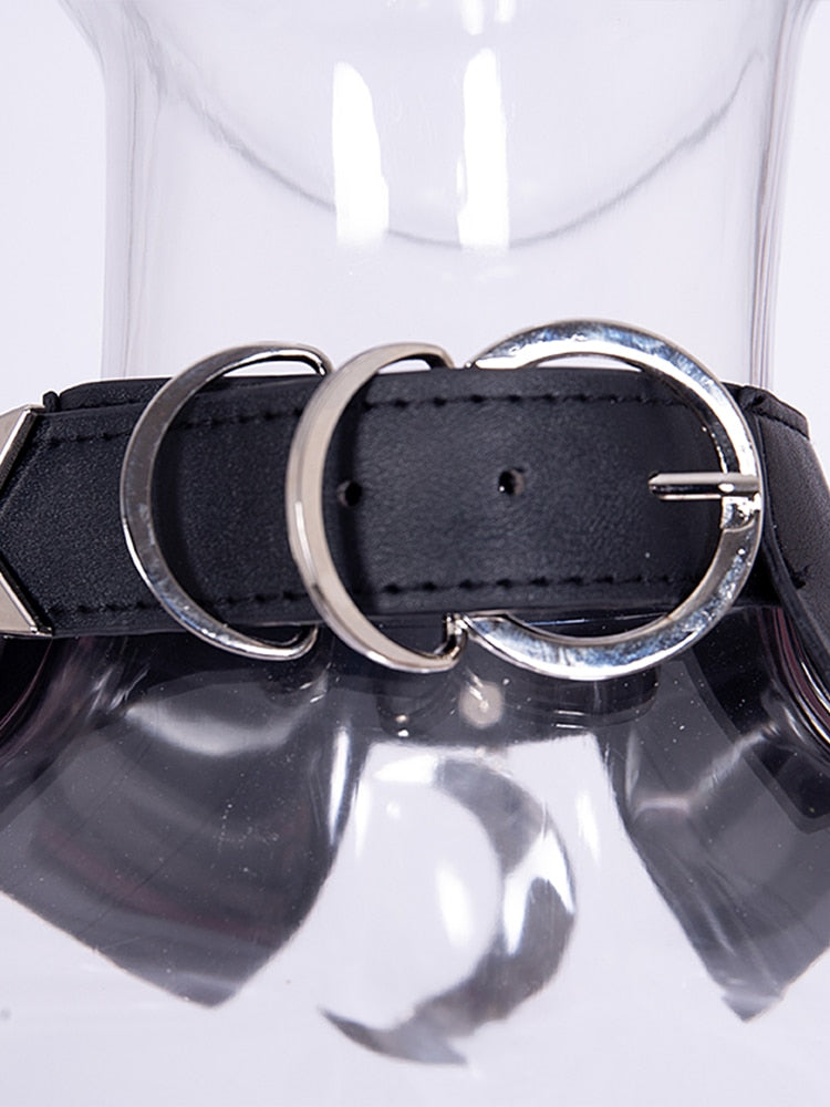 Moon Faux Leather Choker Collar