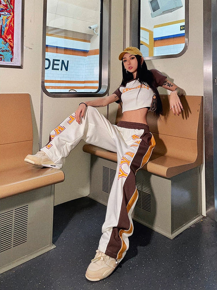 Y2K Retro Matching Set Crop Top + Pants
