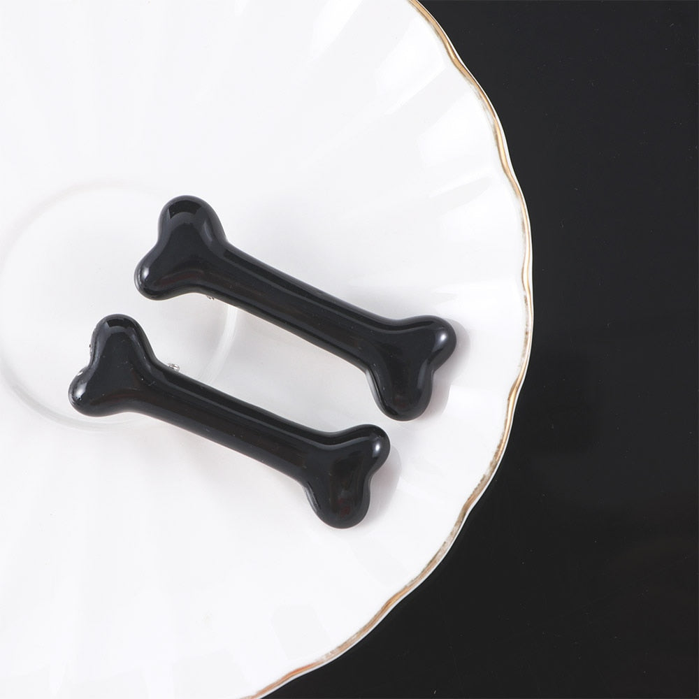 Bones 2pcs Hair Clips Gothic Punk