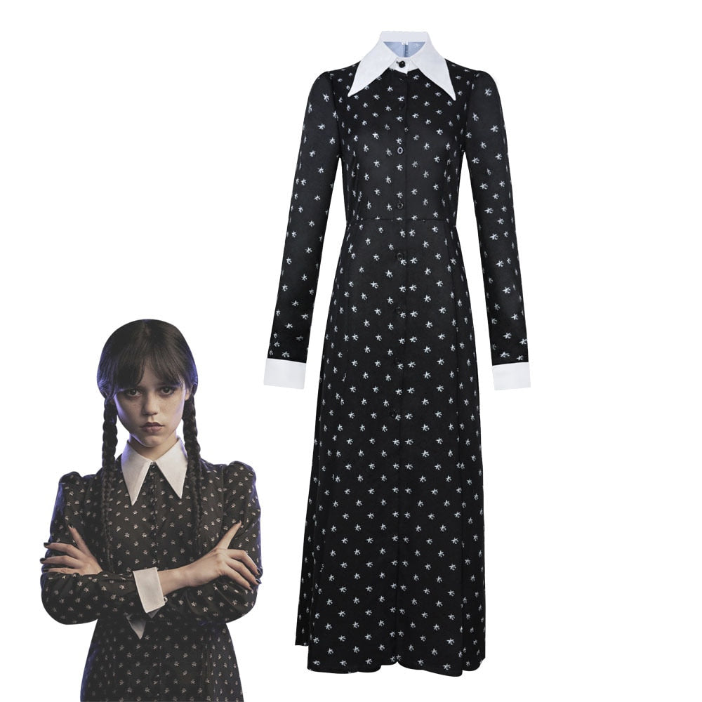 Wednesday Addams Long Dress Cosplay