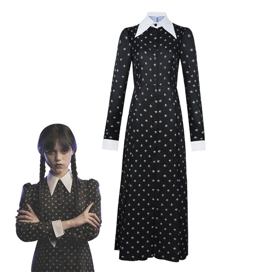 Wednesday Addams Long Dress Cosplay