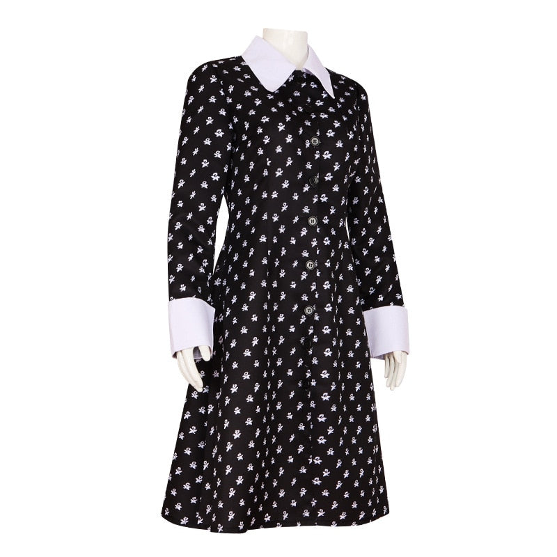 Wednesday Cosplay Dress Long Sleeves