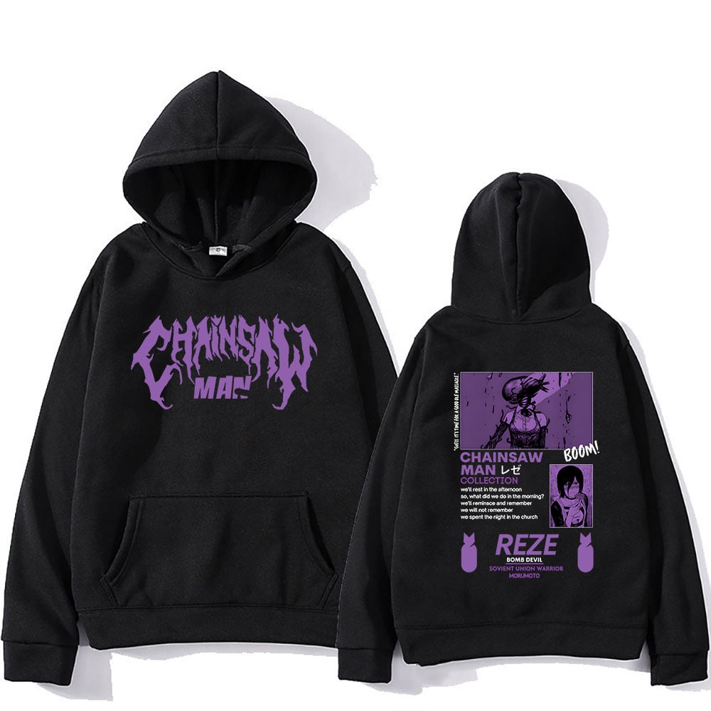Chainsaw Man Anime Hoodie Black
