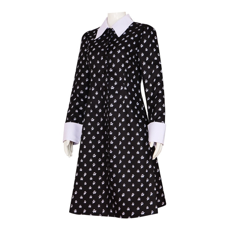 Wednesday Cosplay Dress Long Sleeves