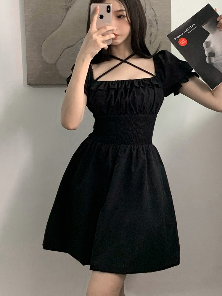 Simple Lovely Gothic Mini Dress