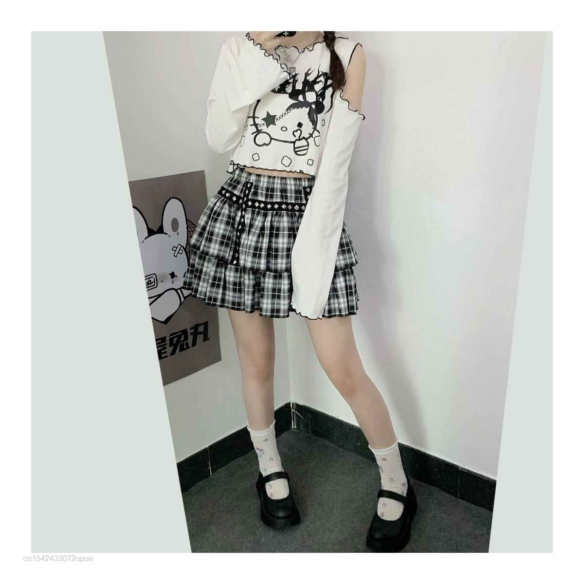 Gothic Dark Grunge Hello Kitty Top