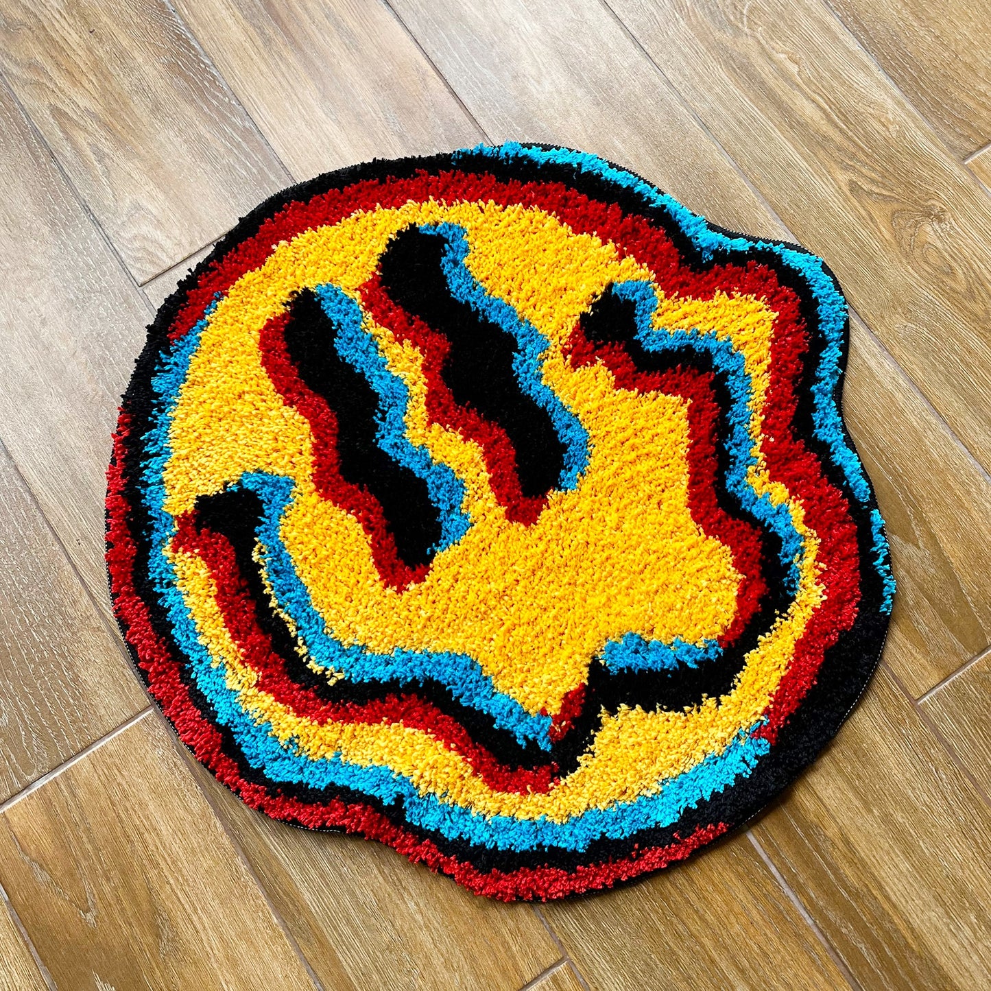 Trippy Smiley Face Rug