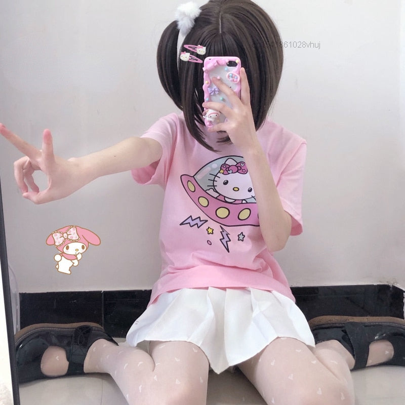 Hello Kitty UFO T-Shirt Pink