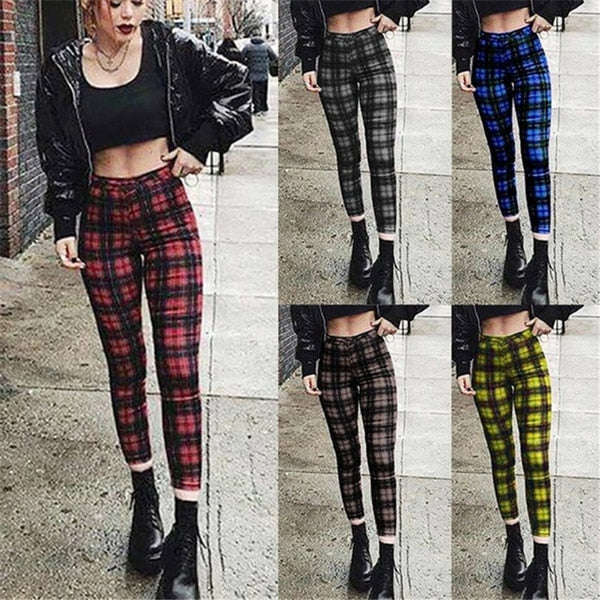 Punk Rock Plaid Leggings Pants