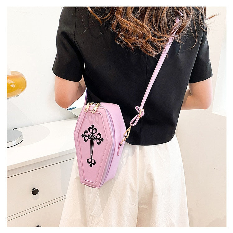 Pastel Goth Coffin Shape Purse