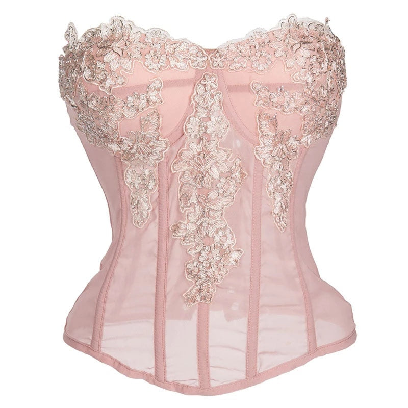 Coquette Fairycore Pink Corset Bustier Top