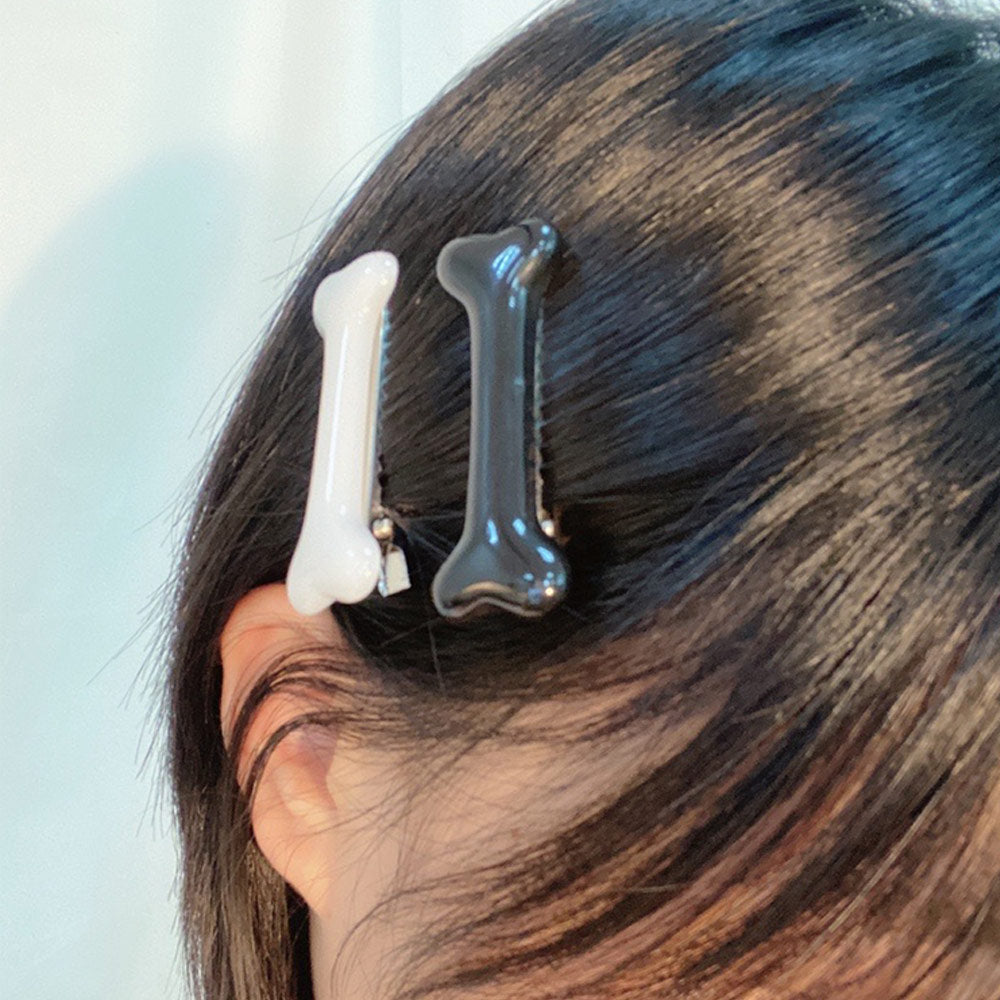 Bones 2pcs Hair Clips Gothic Punk