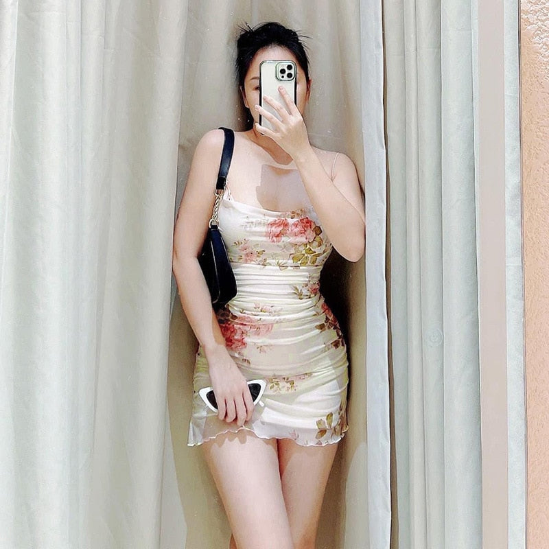 Soft Girl Aesthetic Floral Mini Sundress