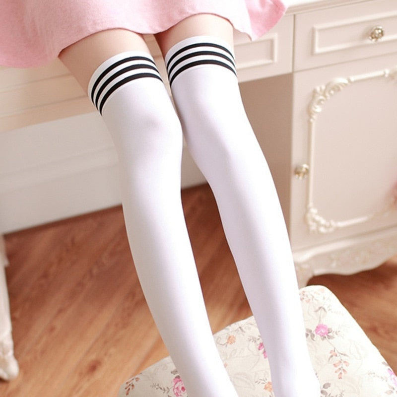Dark Academia Thigh High Socks