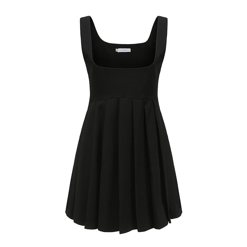 Dark Academia Pleated Mini Dress