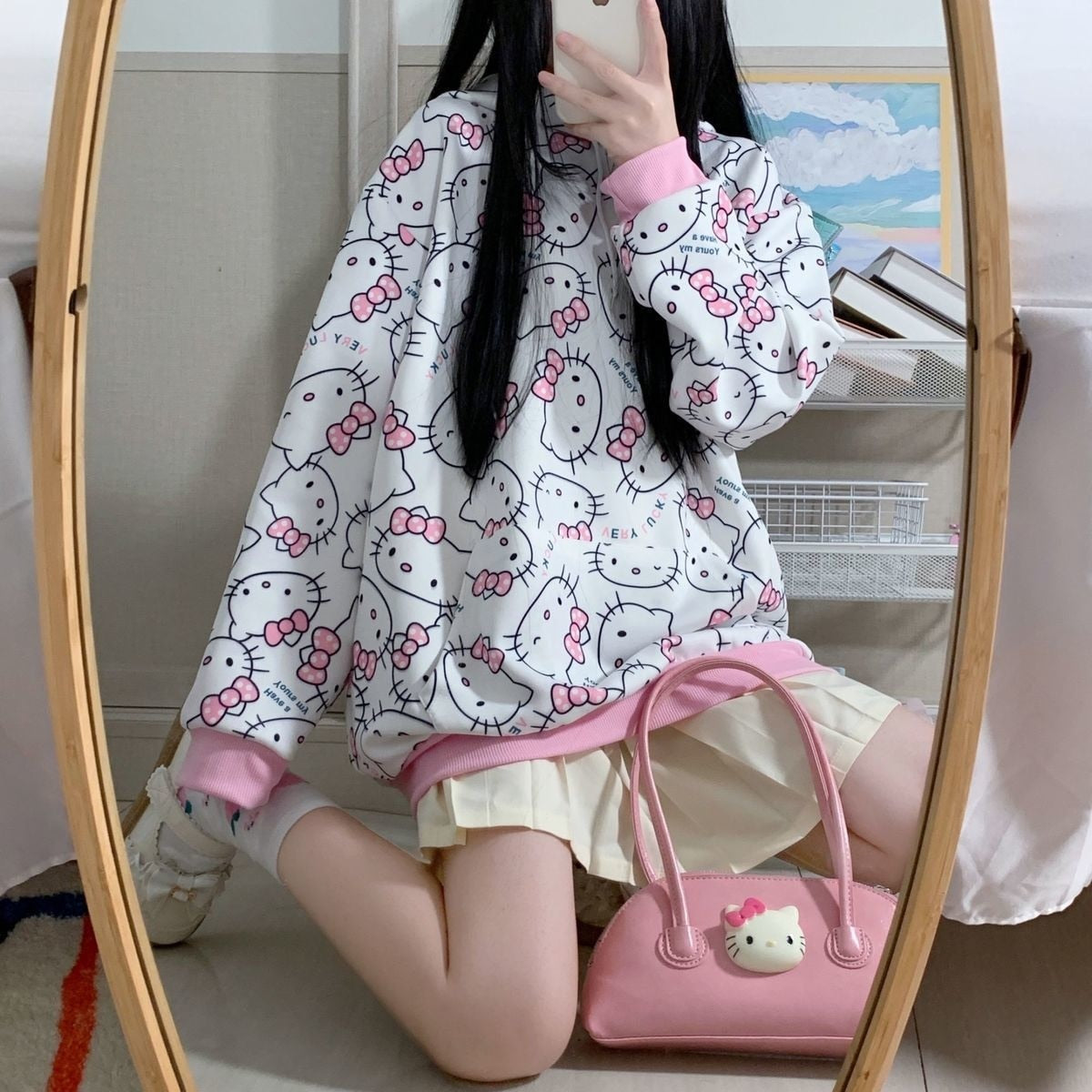 Hello Kitty Pattern Hoodie Sweatshirt