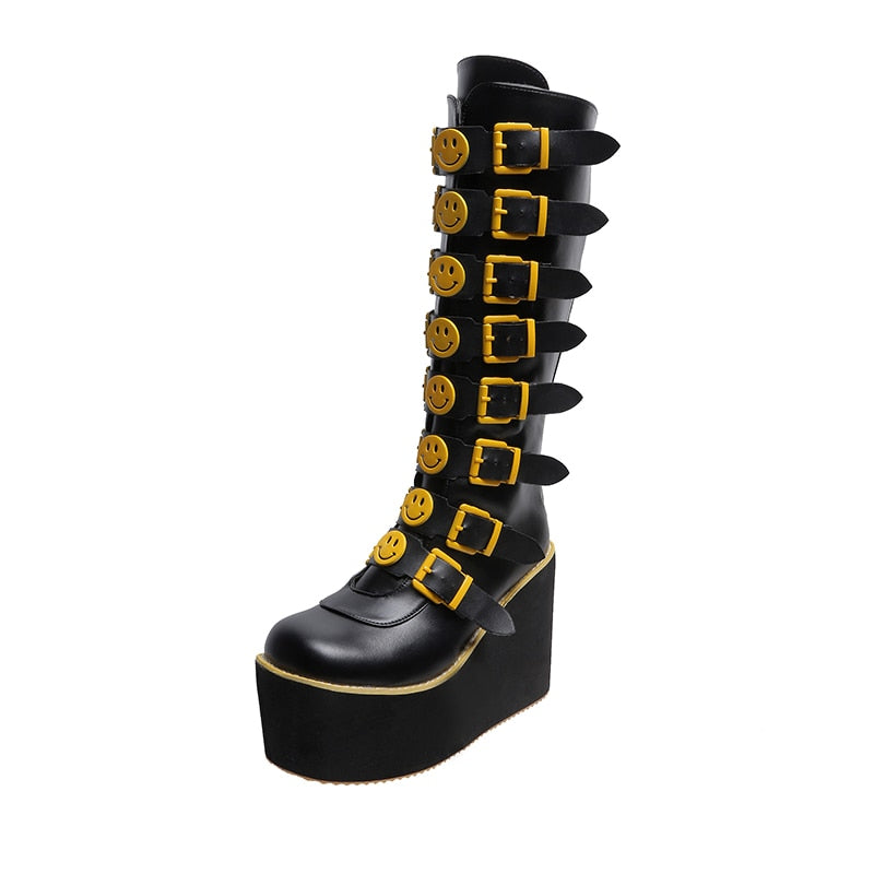 Punk Smiley Egirl Boots