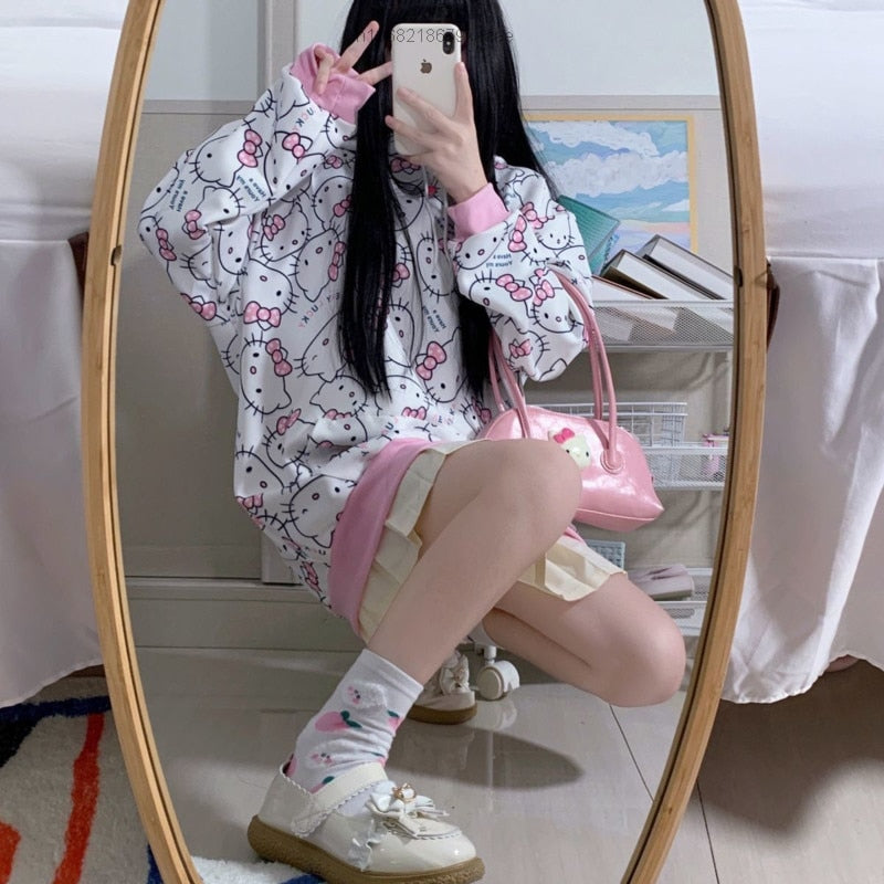 Hello Kitty Pattern Hoodie Sweatshirt