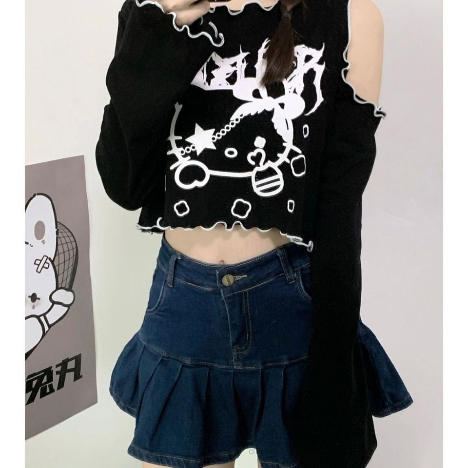 Gothic Dark Grunge Hello Kitty Top