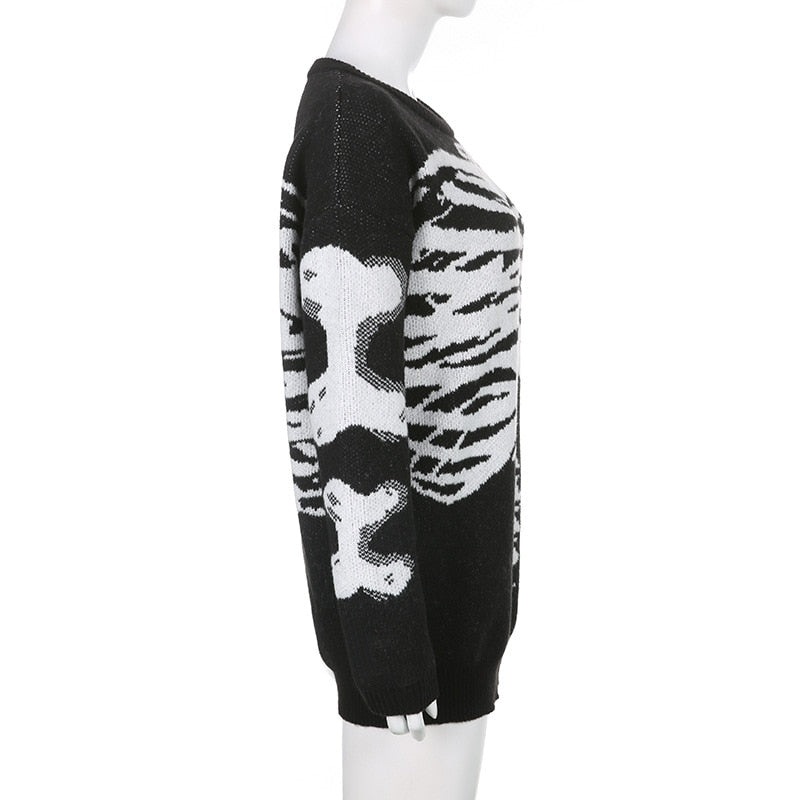 Gothic Aesthetic Skeleton Sweater