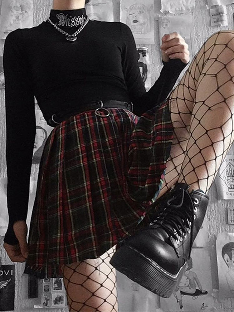 Gothic Blessed Long Sleeve Crop Top