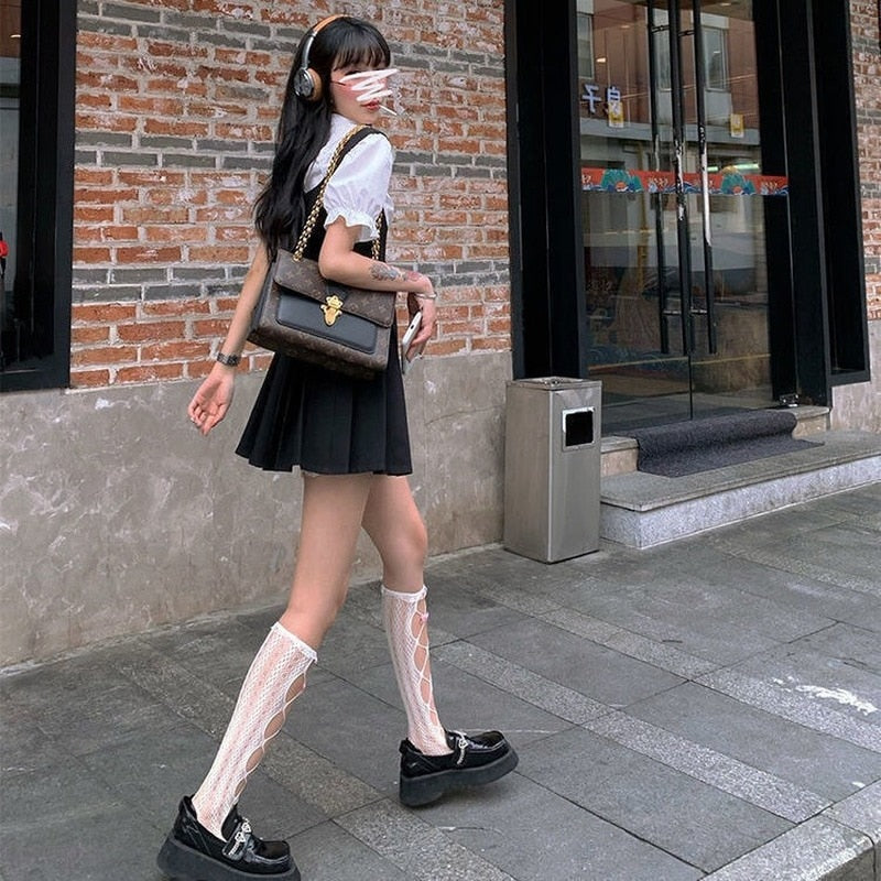 Dark Academia Pleated Mini Dress
