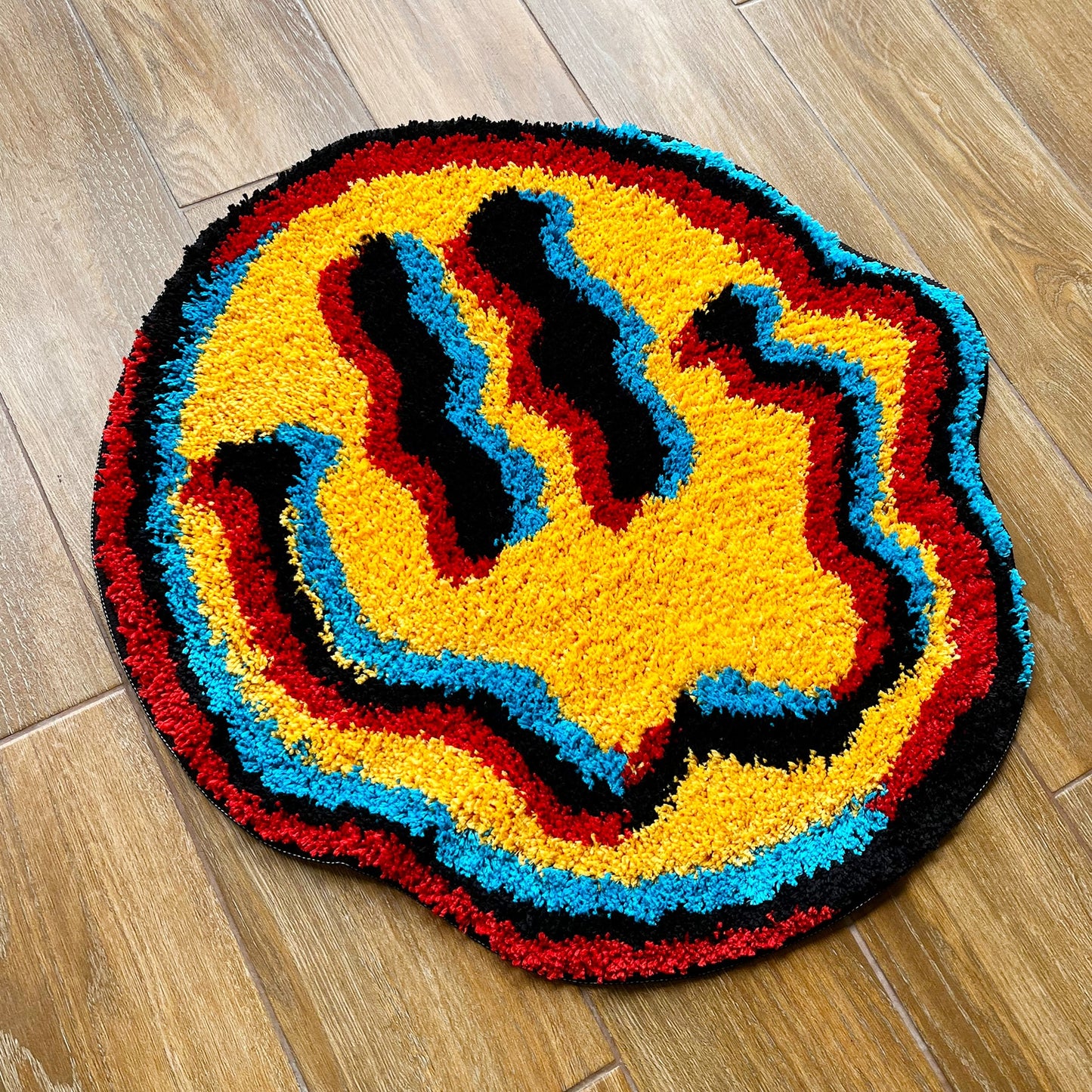 Trippy Smiley Face Rug