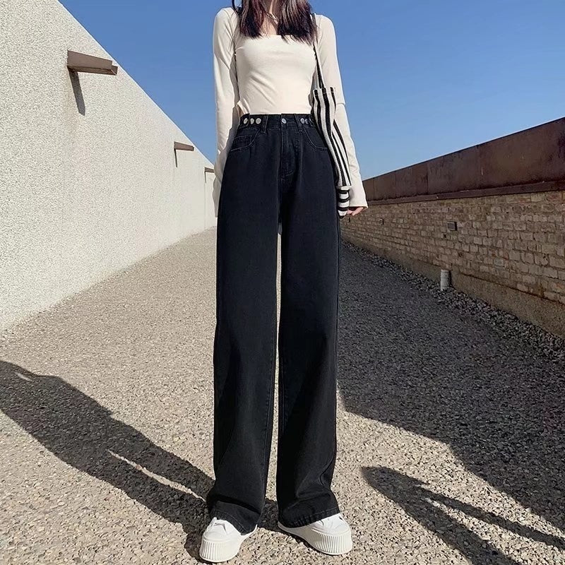 Y2K Grunge High Waist Denim Pants Wide Leg