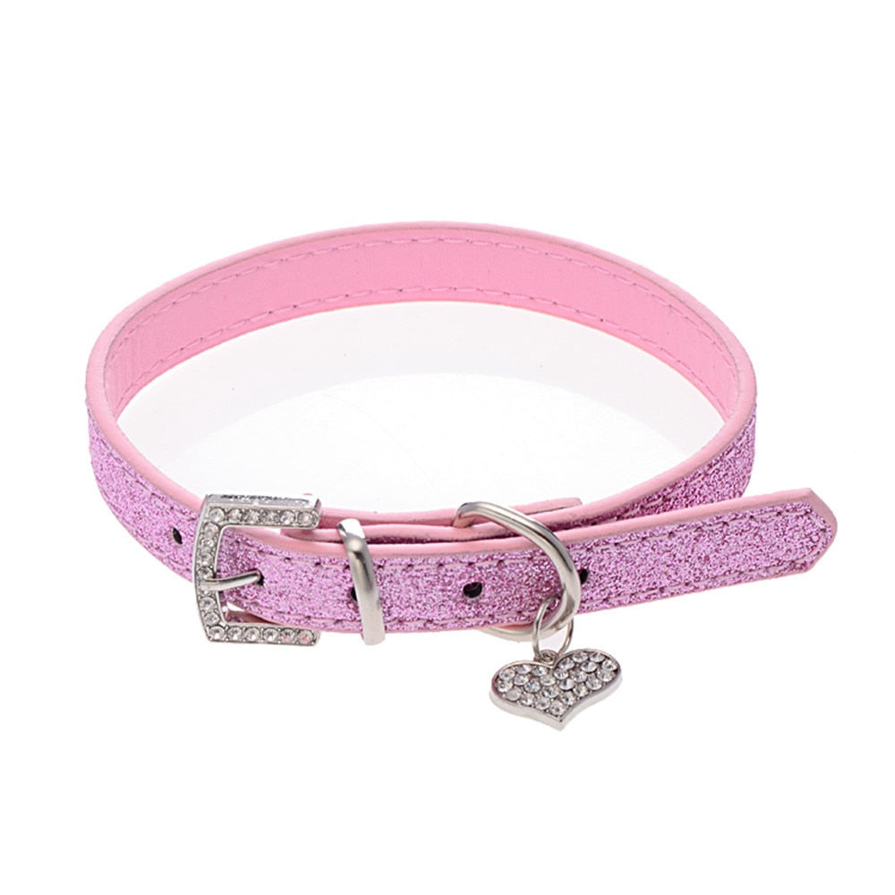 Glitter Pink Heart Choker Necklace