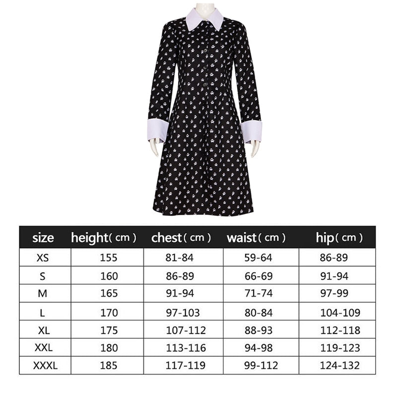 Wednesday Cosplay Dress Long Sleeves