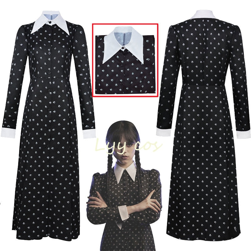 Wednesday Addams Long Dress Cosplay