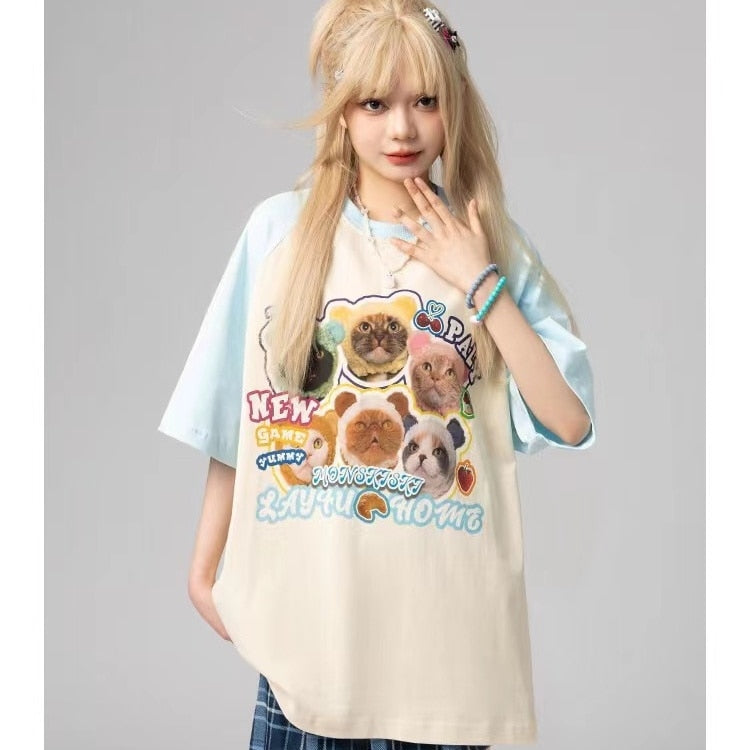 Cute Meme Cats Oversize T-Shirt
