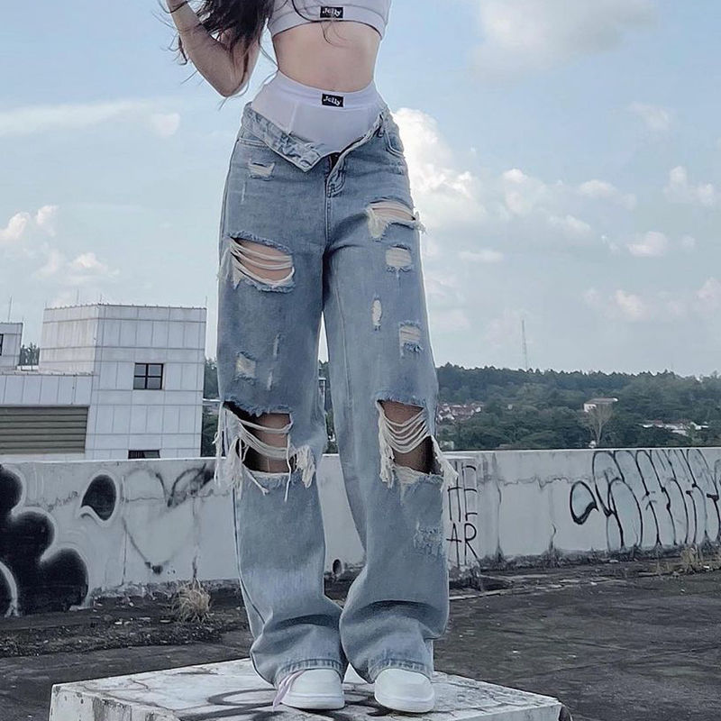 Y2K Grunge Ripped Baggy Jeans