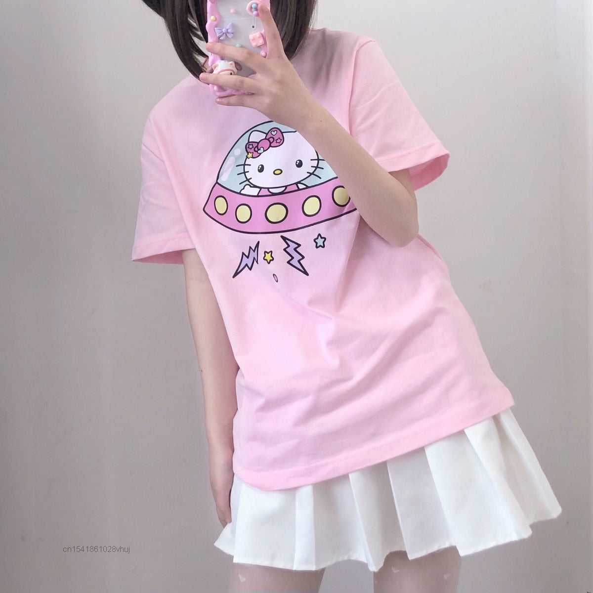 Hello Kitty UFO T-Shirt Pink