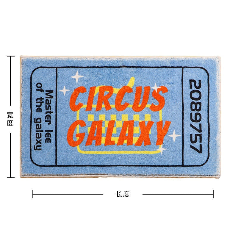 Aesthetic 90s Circus Galaxy Vintage Rug Mat