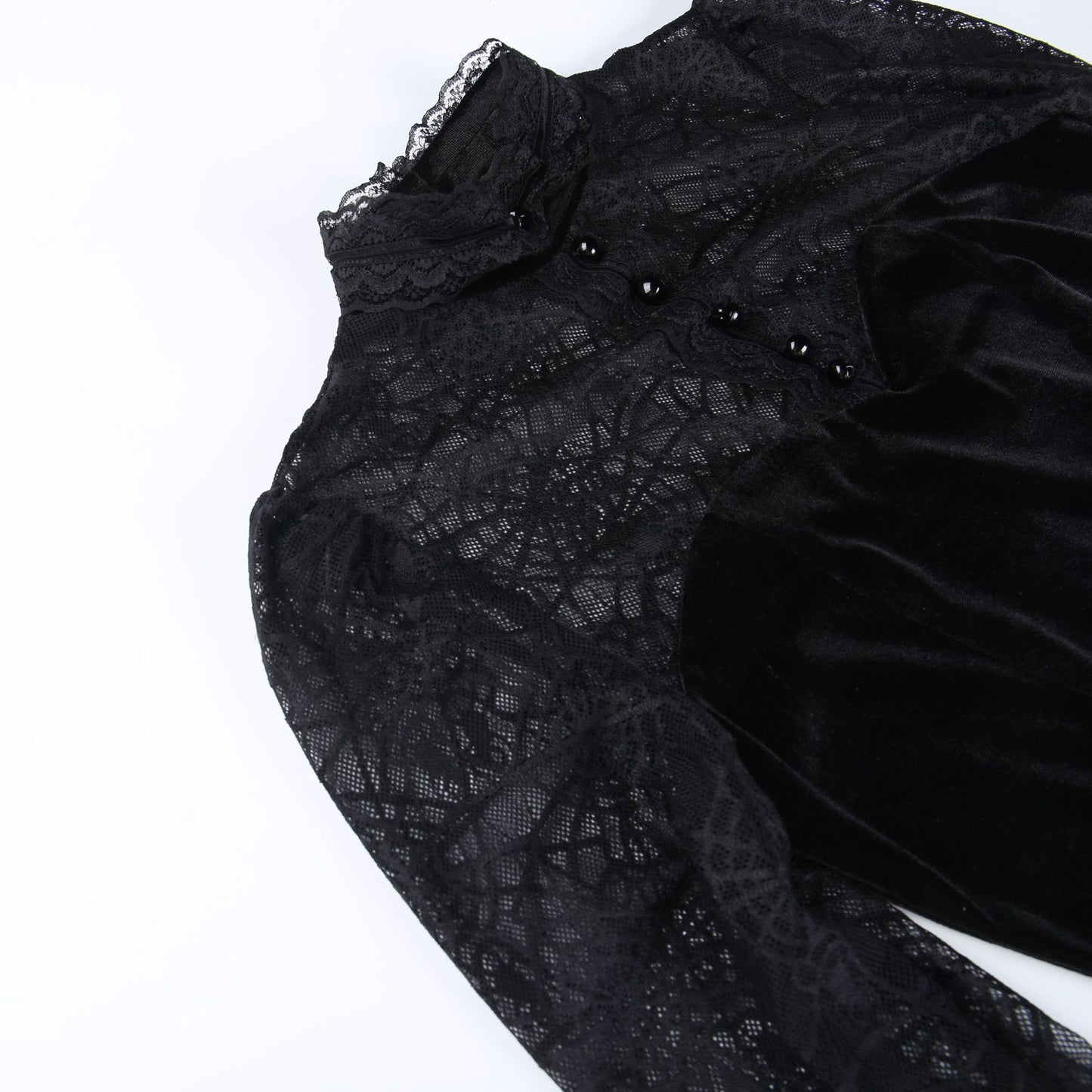 Gothic Elegant Lace Velvet Blouse