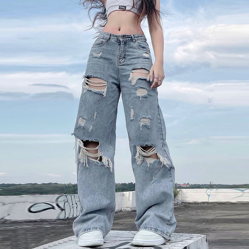 Y2K Grunge Ripped Baggy Jeans