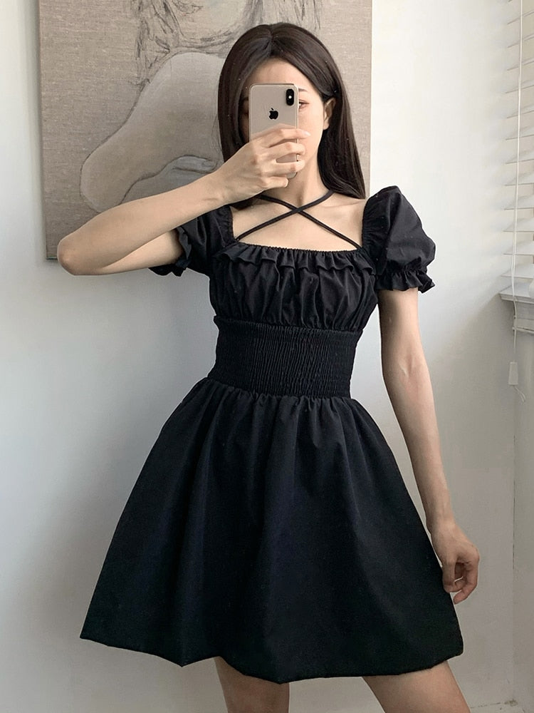 Simple Lovely Gothic Mini Dress