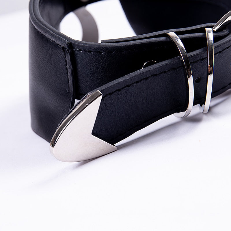 Moon Faux Leather Choker Collar