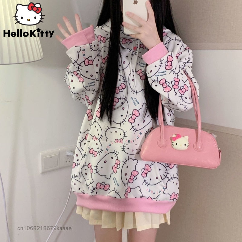 Hello Kitty Pattern Hoodie Sweatshirt