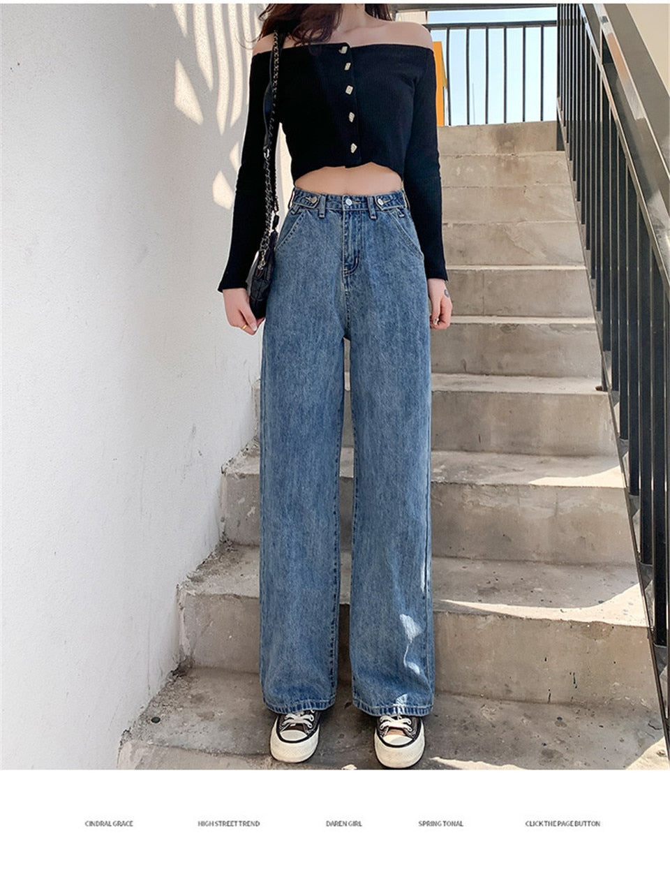 Y2K Grunge High Waist Denim Pants Wide Leg