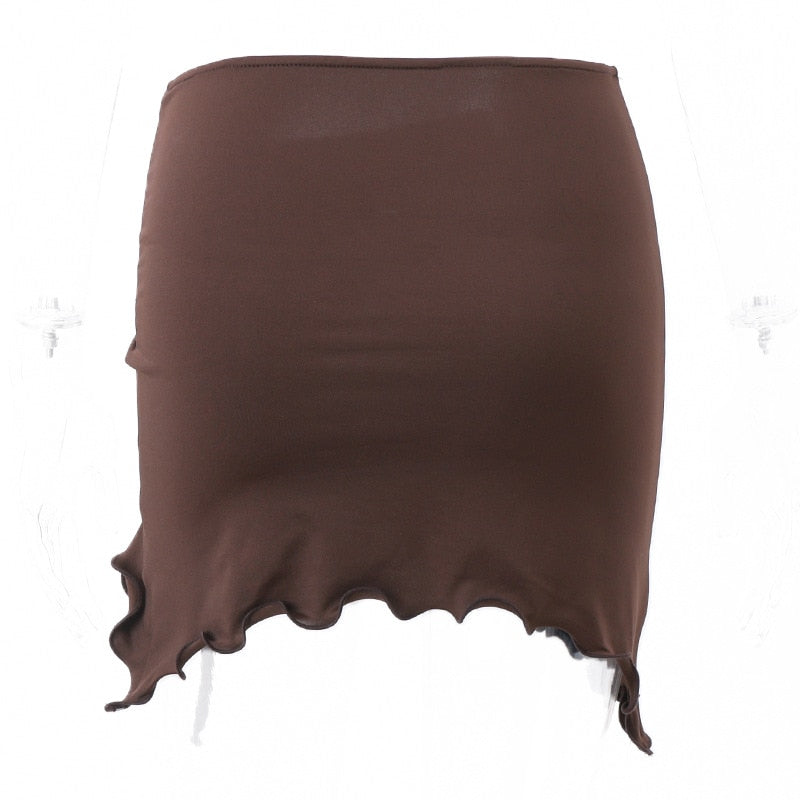 Fairy Grunge Ruffled Drawstring Skirt