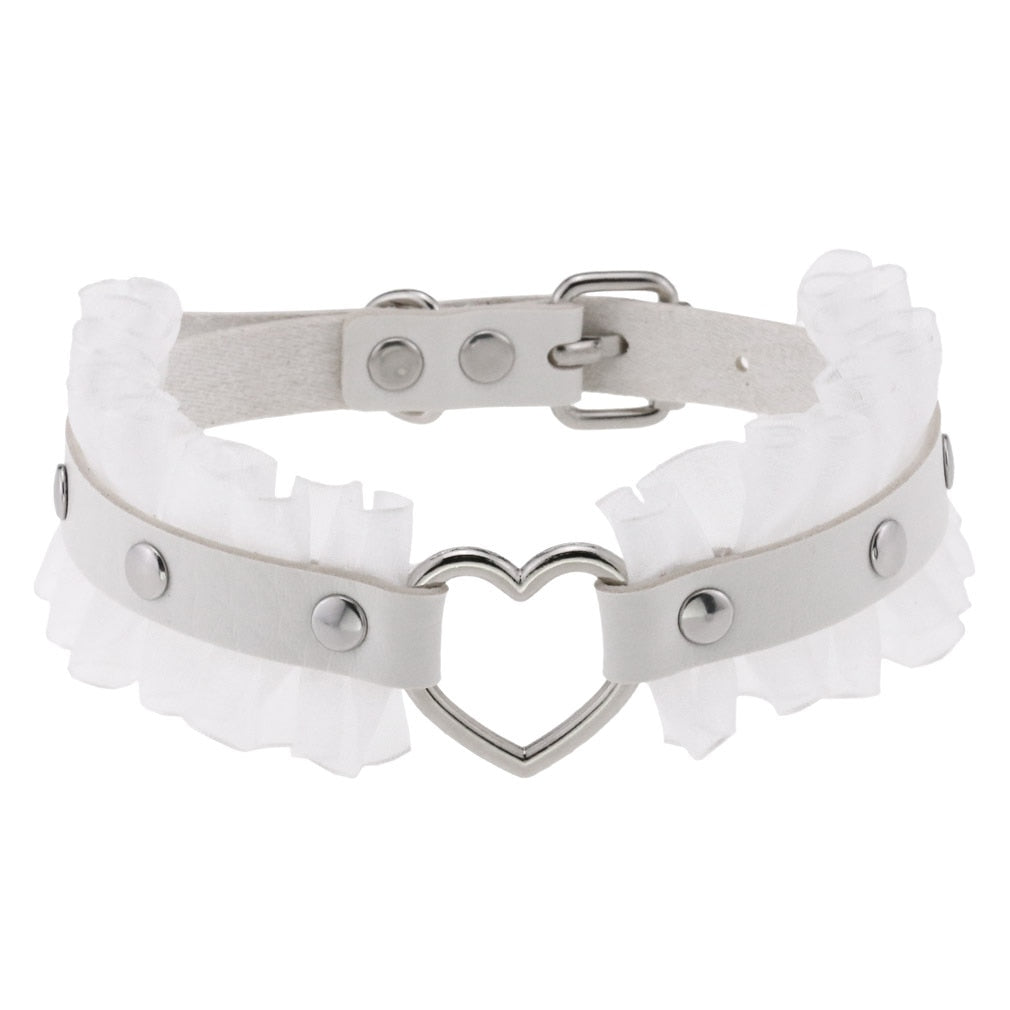 Sweet Lolita Heart White Choker