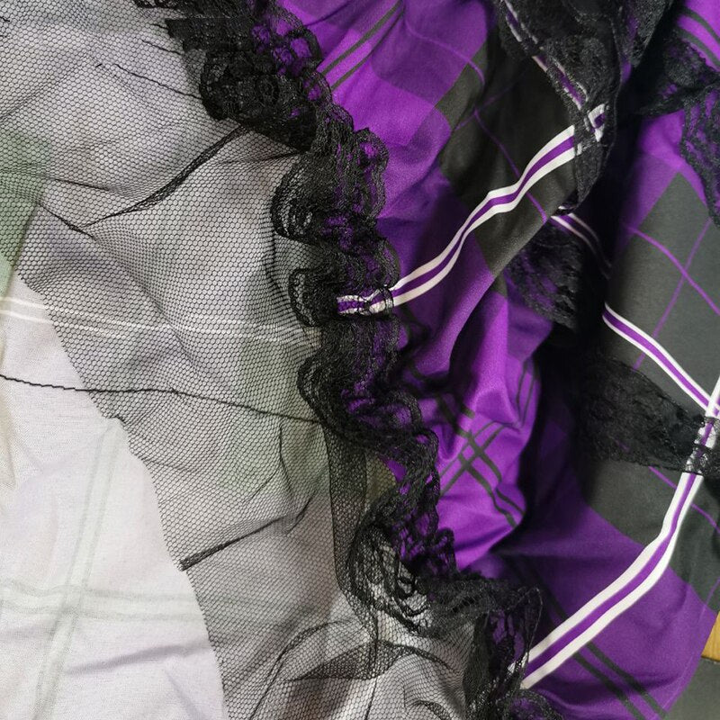 Gothic Punk A-line Dark Plaid Dress