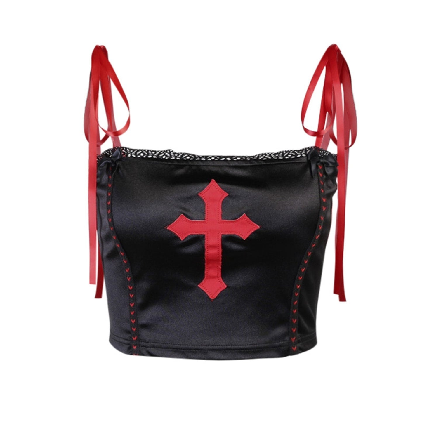 Gothic Vampire Cross Crop Top